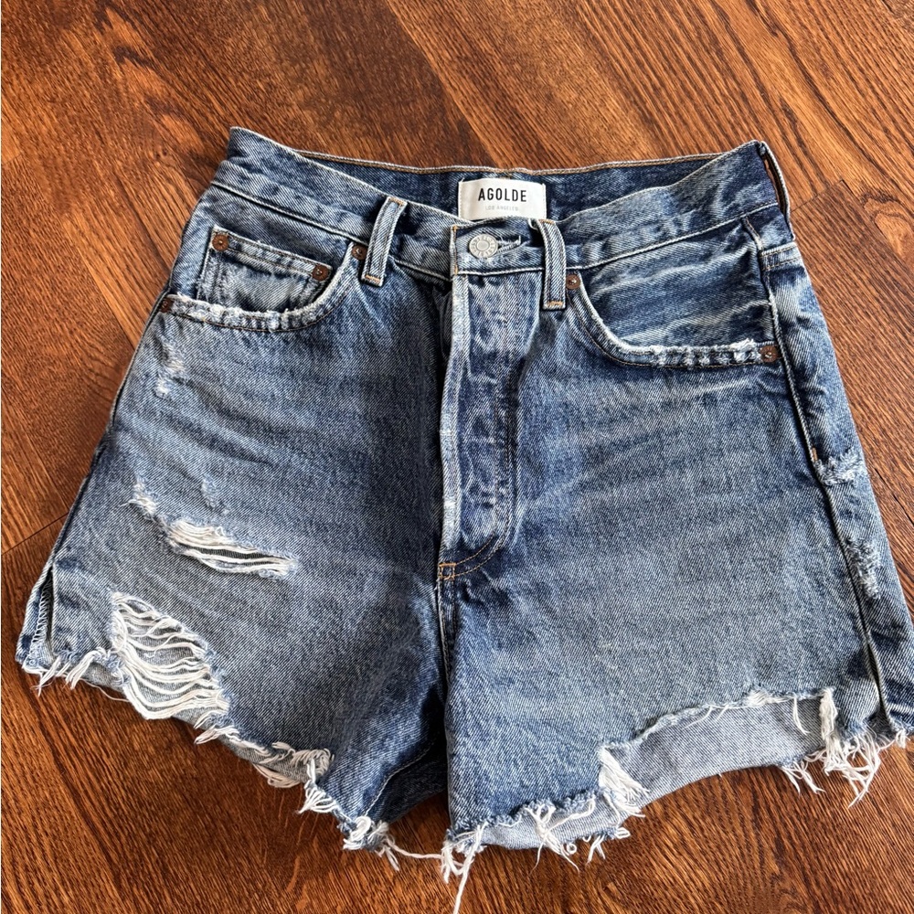 Agolde Dee Jean Shorts High-Waisted Distressed